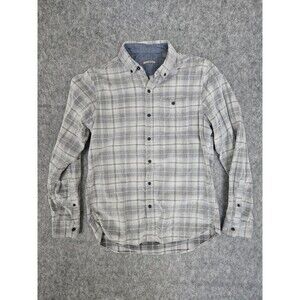 Michael Bastian Mens Textured Gray Plaid Button Down Long Sleeve Shirt Sz Medium